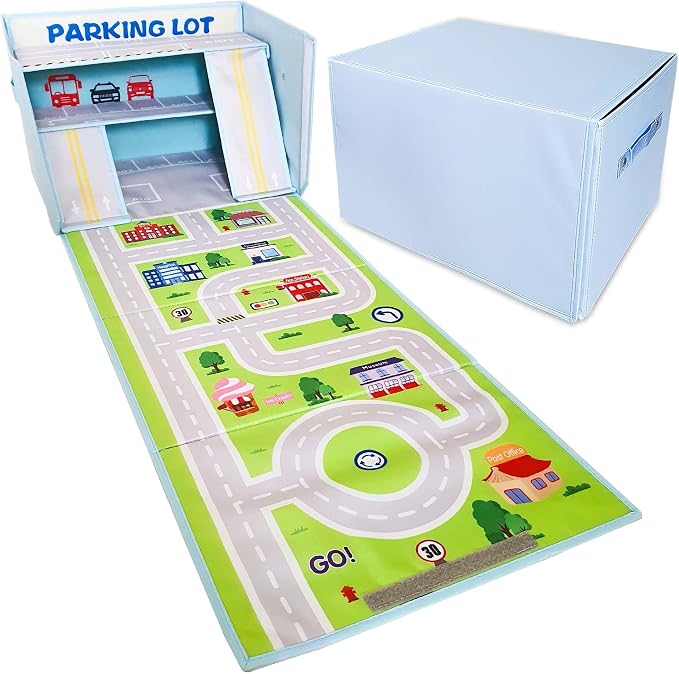 SAM AND MABEL Toy Car Garage Box by SAMANDMABEL