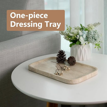 Marble Vanity Tray for Dresser Organizer, Travertine Bathroom Tray Countertop - Image 2