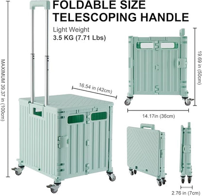 MACOPRO Folding Utility Cart Portable Rolling Crate Handcart Shopping Trolley - Image 4