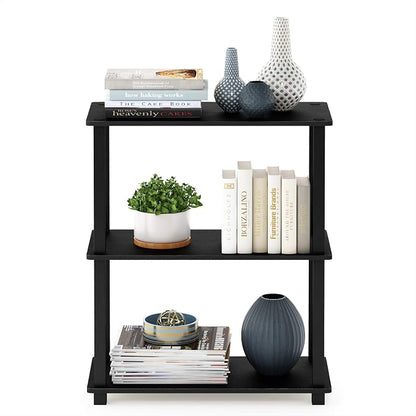 Furinno TURN-S-TUBE Storage Shelves, 3-Tier Book Shelf, Corner Shelf, Toolless - Image 4
