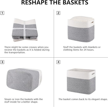 OIAHOMY Storage baskets for Shelf, Toy Storage Basket, Collapsible Storage Bins - Image 7