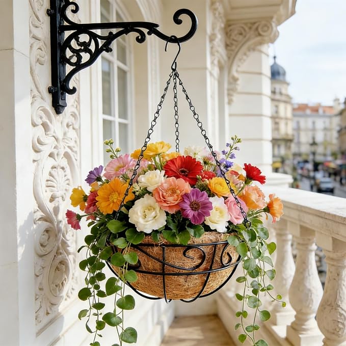 Hanging Planters for Outdoor Plants, 2 Pack 12 inch Wire Hanging Baskets - Image 6