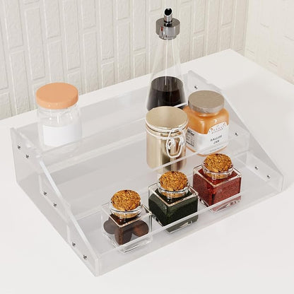 WUIVIUT Spice Rack Organizer For Cabinet, 3 in/Tier Acrylic Tiered Spice Shelf by WUIVIUT