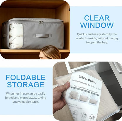 Comforter Storage Bag, Large Capacity Blanket Storage Bags 2-Layer Ultra Space - Image 8