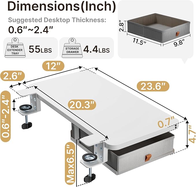 Desk Extender Tray, Desk Extension - Image 6