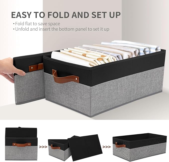 3 Pack Large Capacity Storage Bins Closet Organizer - Image 7
