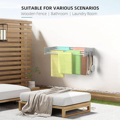 Drying Rack Clothing, Clothes Drying Rack Wall Mounted, Laundry Drying Rack - Image 8