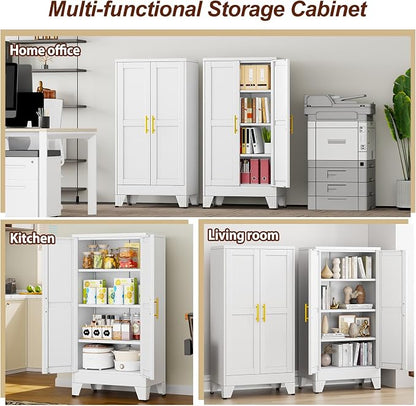 47" White Metal Storage Cabinet - Image 8