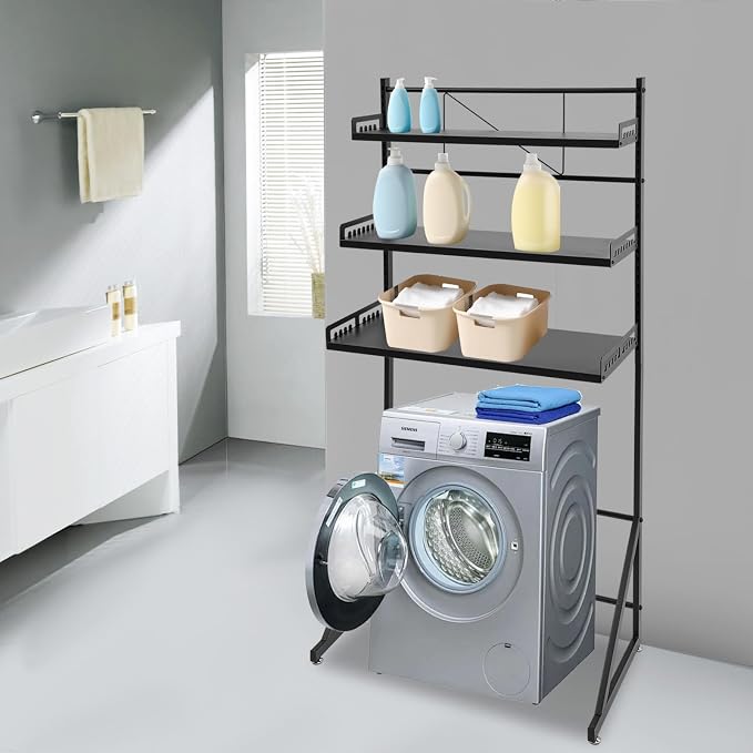 Over Washer and Dryer Storage Shelves, 3-Tier Washing Machine Organizer Rack - Image 5