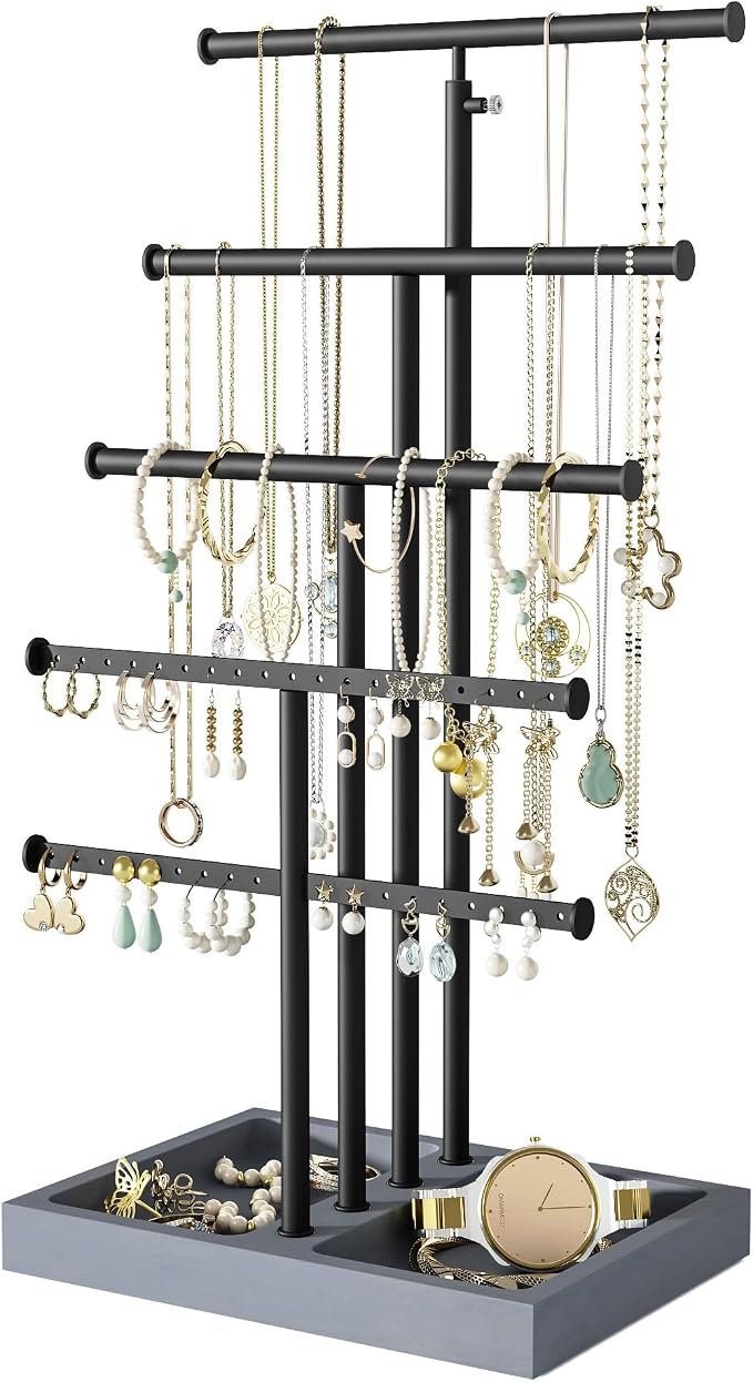 Love-KANKEI Jewelry Organizer Stand, 5 Tier Large Necklace Holder by Love-KANKEI