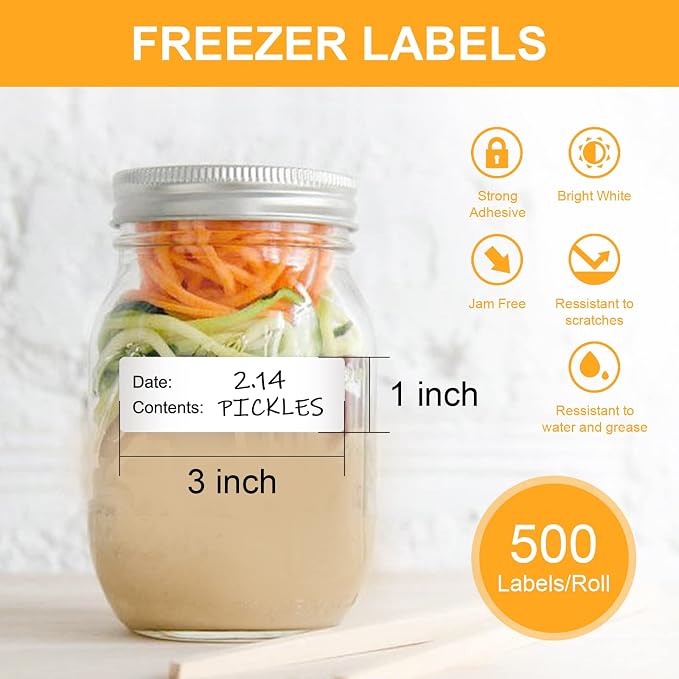 500pcs Food Labels, 1 x 3 Inch Freezer Labels Removable - Image 2