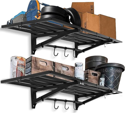 2-Pack 1X4 FT Garage Shelving Wall Mounted Holds Up to 800 Lbs Heavy Duty Wall by LEEKIMID