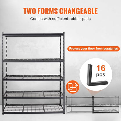 VEVOR Storage Shelving Unit 5-Tier Adjustable 2000 lbs Capacity Black | Heavy - Image 6