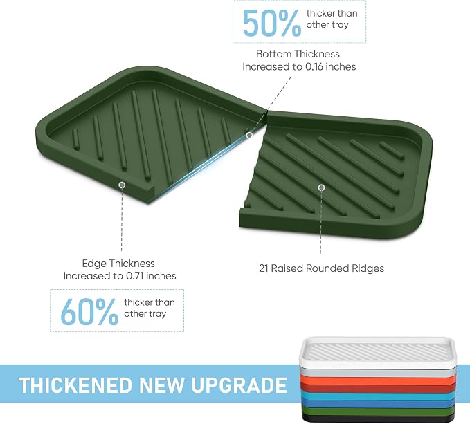 EG-SIPRO Silicone Sponge Holder, Large 10" Kitchen Sink Organizer Tray - Image 2