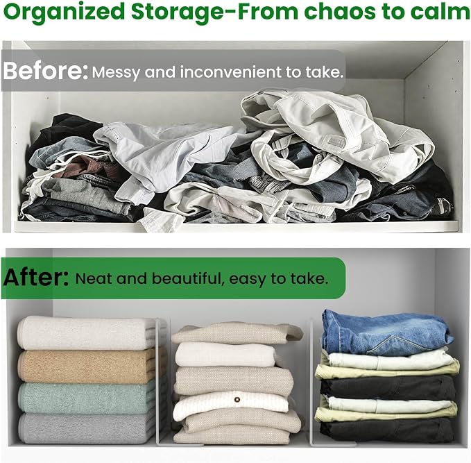 Shelf Dividers for Closet Organization: 8 Pack 10" Tall X 8.4" Deep Acrylic - Image 7
