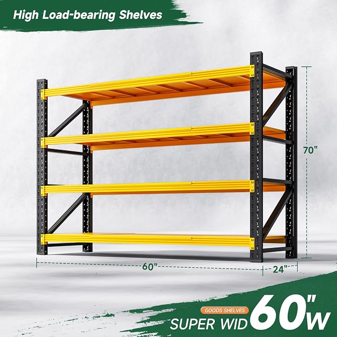 Letaya 4000LBS Heavy Duty Storage Shelves, 4 Tier Large Tall Industrial Shelving - Image 2