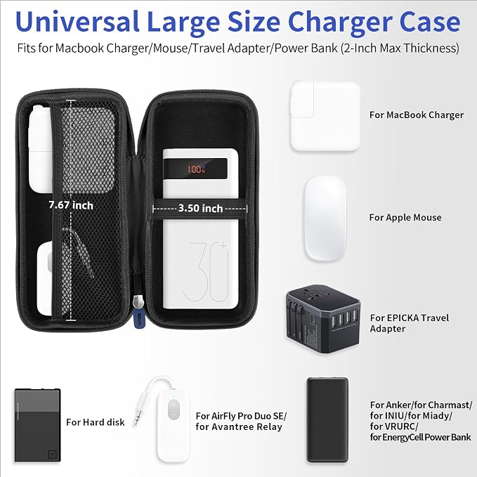 iMangoo Travel Essential Electronics Organizer Pouch Charger Case, Shockproof - Image 2