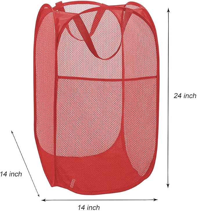 Larpur Popup Mesh Laundry Basket, Collapsible and Portable Clothes Washing - Image 2