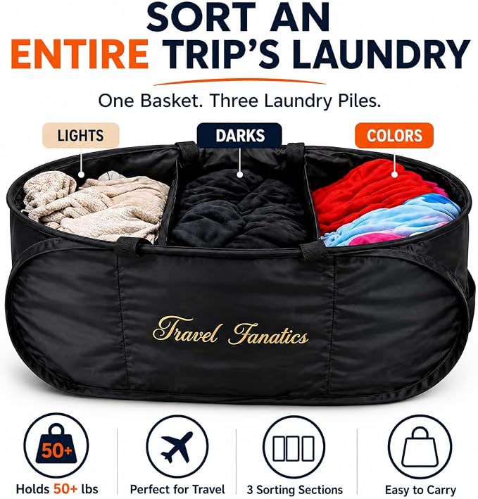 Travel Fanatics Collapsible Laundry Basket - Image 2