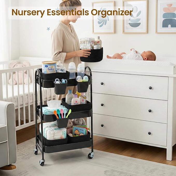 3-Tier Rolling Utility Cart - Image 3