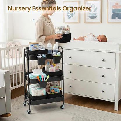 3-Tier Rolling Utility Cart - Image 3