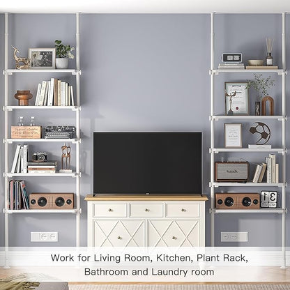 ALLZONE 5 Tiers Narrow Bookshelf, Tall Adjustable Ladder Book Shelf - Image 6