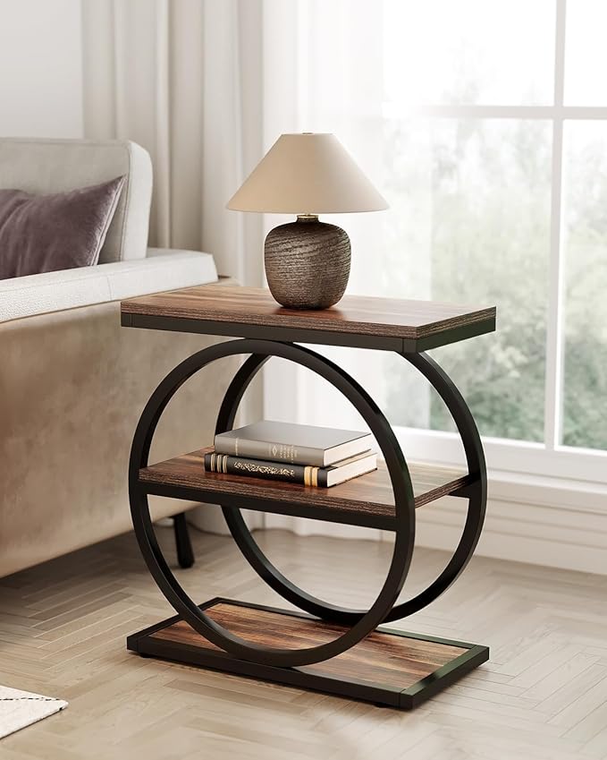 LITTLE TREE End Table, 3-Tier Side Table, Slim Sofa Side Table - Image 4