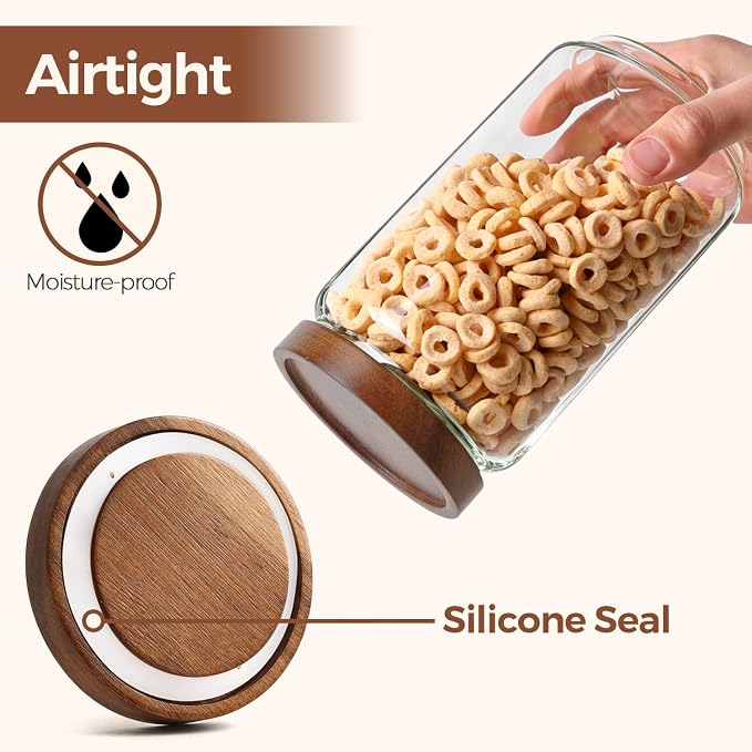 ComSaf 3Pcs Airtight Glass Pasta Storage Containers - Image 7