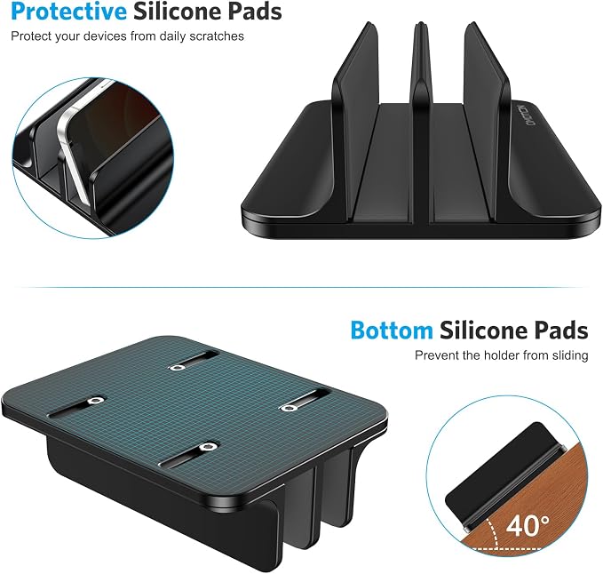 OMOTON Vertical Laptop Stand, Desktop Aluminum Mac Book Stand - Image 7