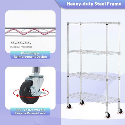 FDW 4-Tier Wire Shelving Storage Shelves Adjustable NSF Wire Shelf Heavy Duty - Image 7