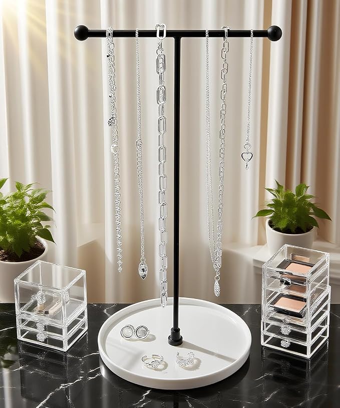 VROOMIUM Necklace Holder Stand - 6in Ceramic Base X 1ft Height - Image 6