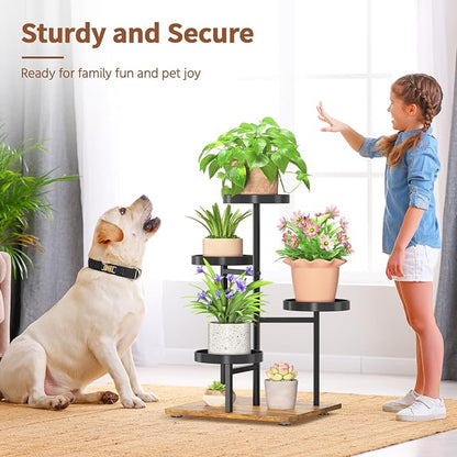 LASZOLA Black 4 Tier Plant Stand Indoor Heavy Duty Rack - Image 8