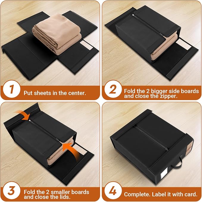 StorageTastic 8 Pack Bed Sheet Closet Organizers and Storage, Sturdy Foldable - Image 4