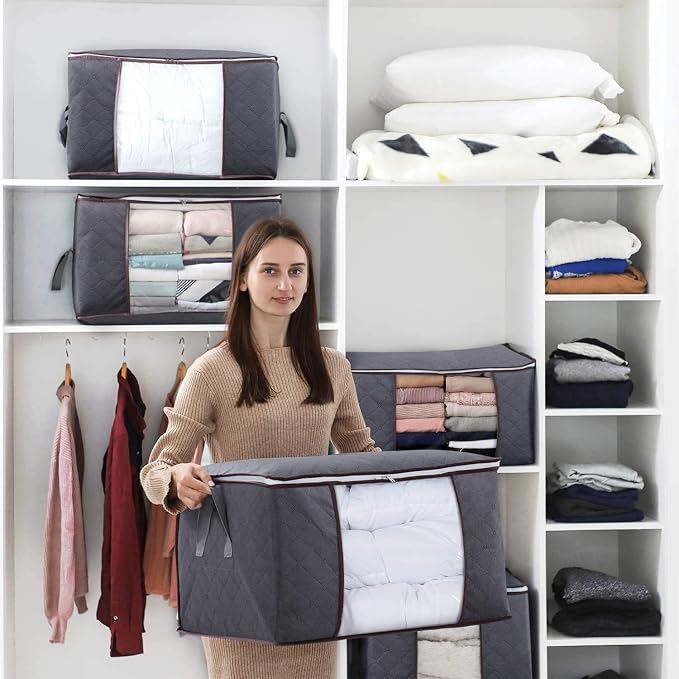 Lifewit 90L Large Storage Bags, 6 Pack Closet Organizers and Storage, Clothes - Image 3