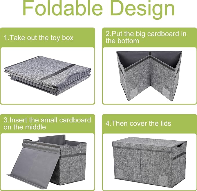 YOLOXO Toy Box Chest, Collapsible Sturdy Storage Bins - Image 5