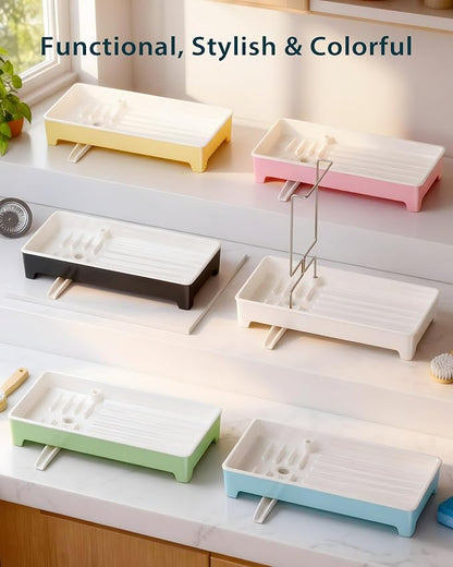 Ceramic-Look Sink Caddy, Rustproof Sponge Holder - Image 3