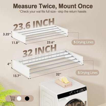 Wall Mounted Clothes Drying Rack Folding Indoor, Foldable Laundry Drying Rack - Image 3