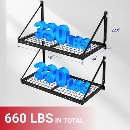 FLEXIMOUNTS 4-Pack 2x4ft Garage Wall Shelving - Image 2