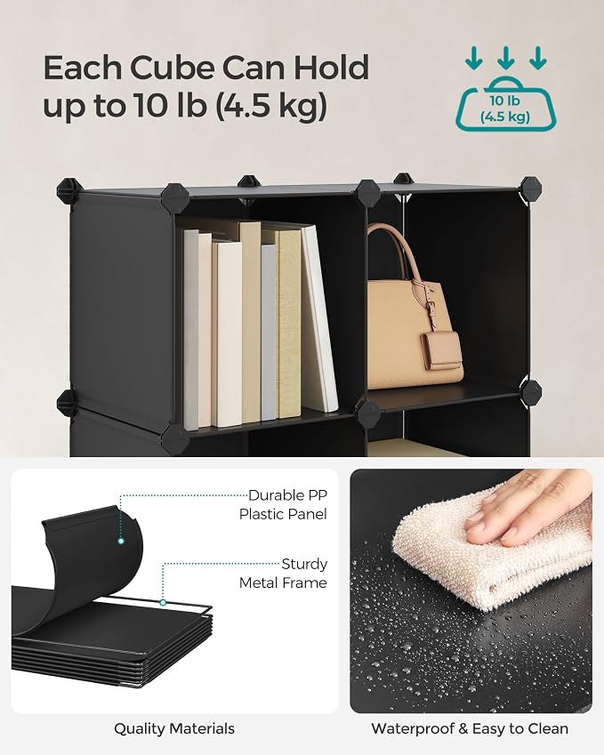SONGMICS Cube Storage Organizer, 12-Cube Closet Storage Shelves, Modular - Image 4