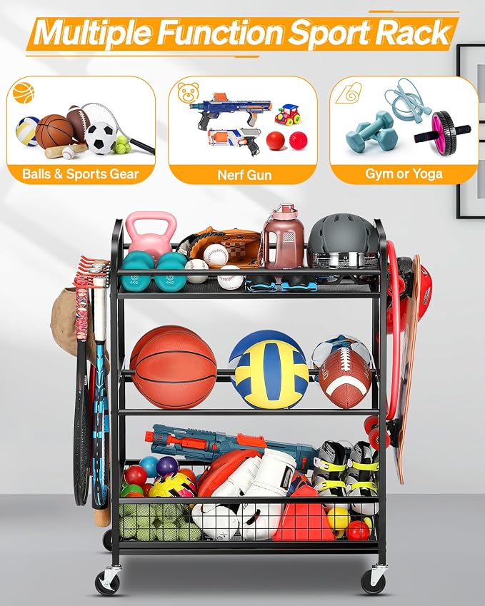 Ball Storage Sports Equipment Organizer - Image 2