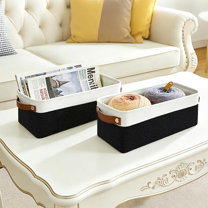 Bagnizer Small Fabric Storage Baskets, Decorative Basket - Image 4