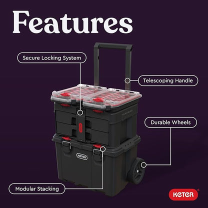 Stack N’ Roll 4-Piece Rolling Tool Storage System – Includes Large Rolling Tool - Image 3