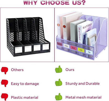 Desk Organizers, Metal Magazine File Holder - Image 4