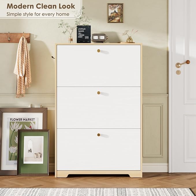 Nicetree Shoe Storage Cabinet for Entryway, Modern Shoe Cabinet, Freestanding - Image 4