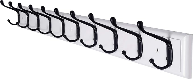 Dseap Coat Rack Wall Mounted: 10-Hooks, 38-1/4" Long, Wood Coat Hooks Wall by Dseap