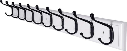 Dseap Coat Rack Wall Mounted: 10-Hooks, 38-1/4" Long, Wood Coat Hooks Wall by Dseap
