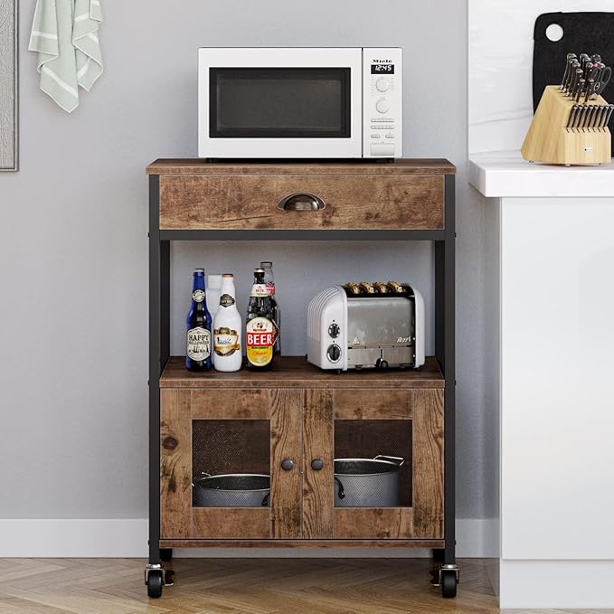 Catrimown Coffee Cart Station, Coffee Stand Station, Small Microwave Stand - Image 5