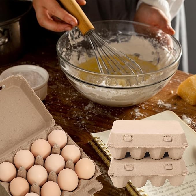 15 Pack Egg Cartons Bulk, 3x4 Style Reusable Empty Natural Paper Pulp Egg - Image 4