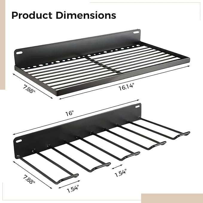 2 Piece Resin Wall-Mounted Shed Shelf Set, Storage Basket - Image 3