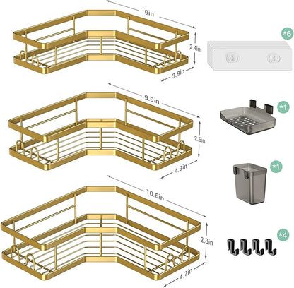 Corner Shower Caddy Bathroom Organizer: Adhesive Shower Rack Bathtub Shelves - Image 6